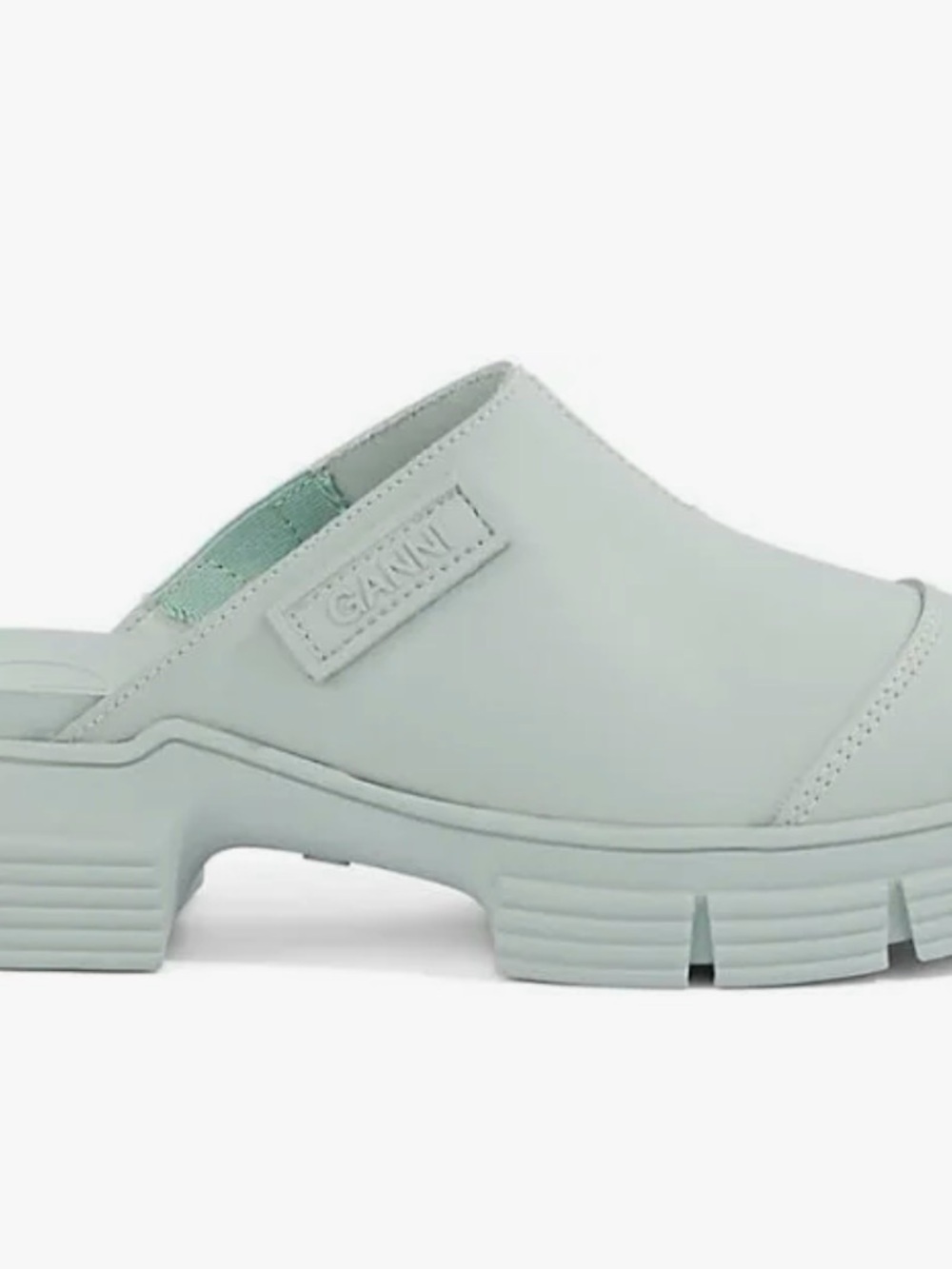 Ganni Pale Mint Green Chunky Mule Clog